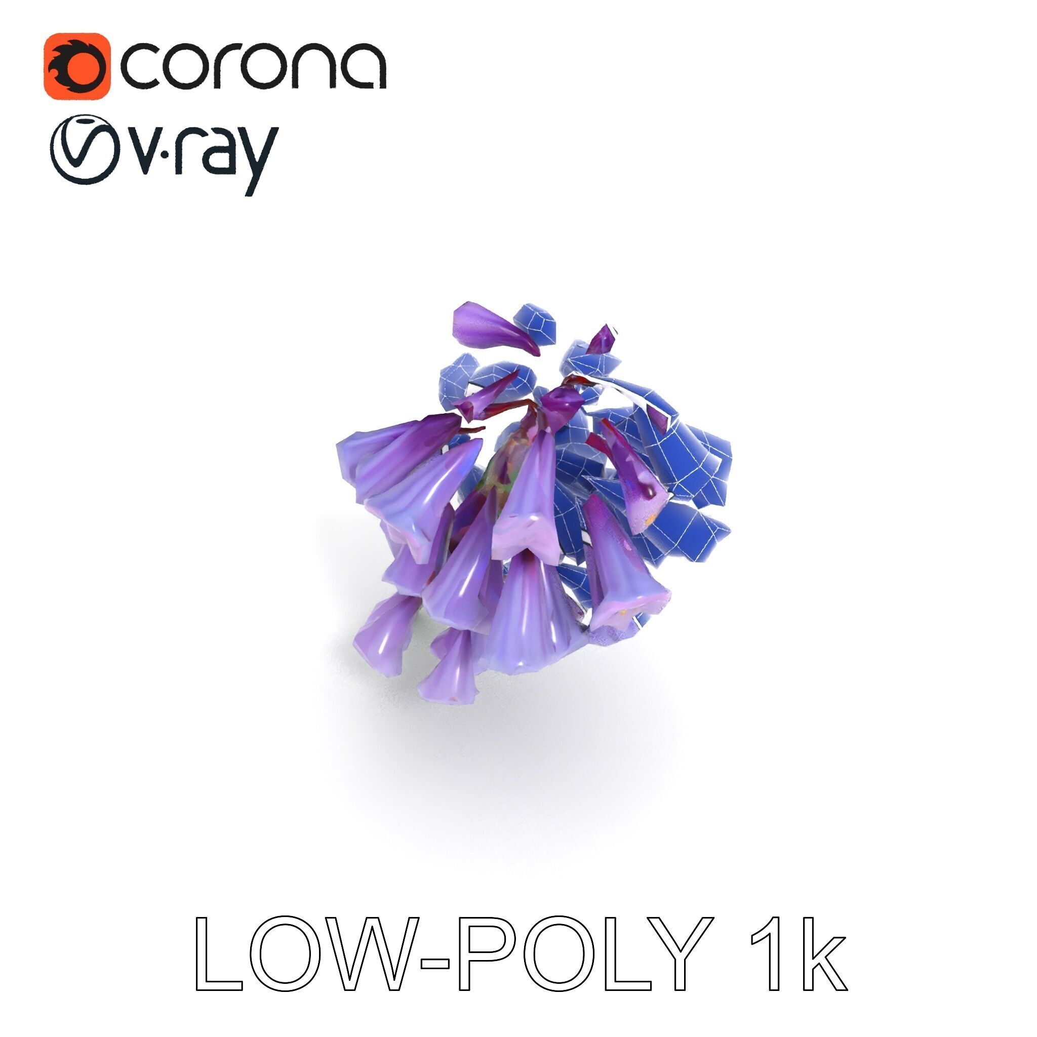 Lilac Hyacinth Flower Model Pack Low-poly 3D model_30