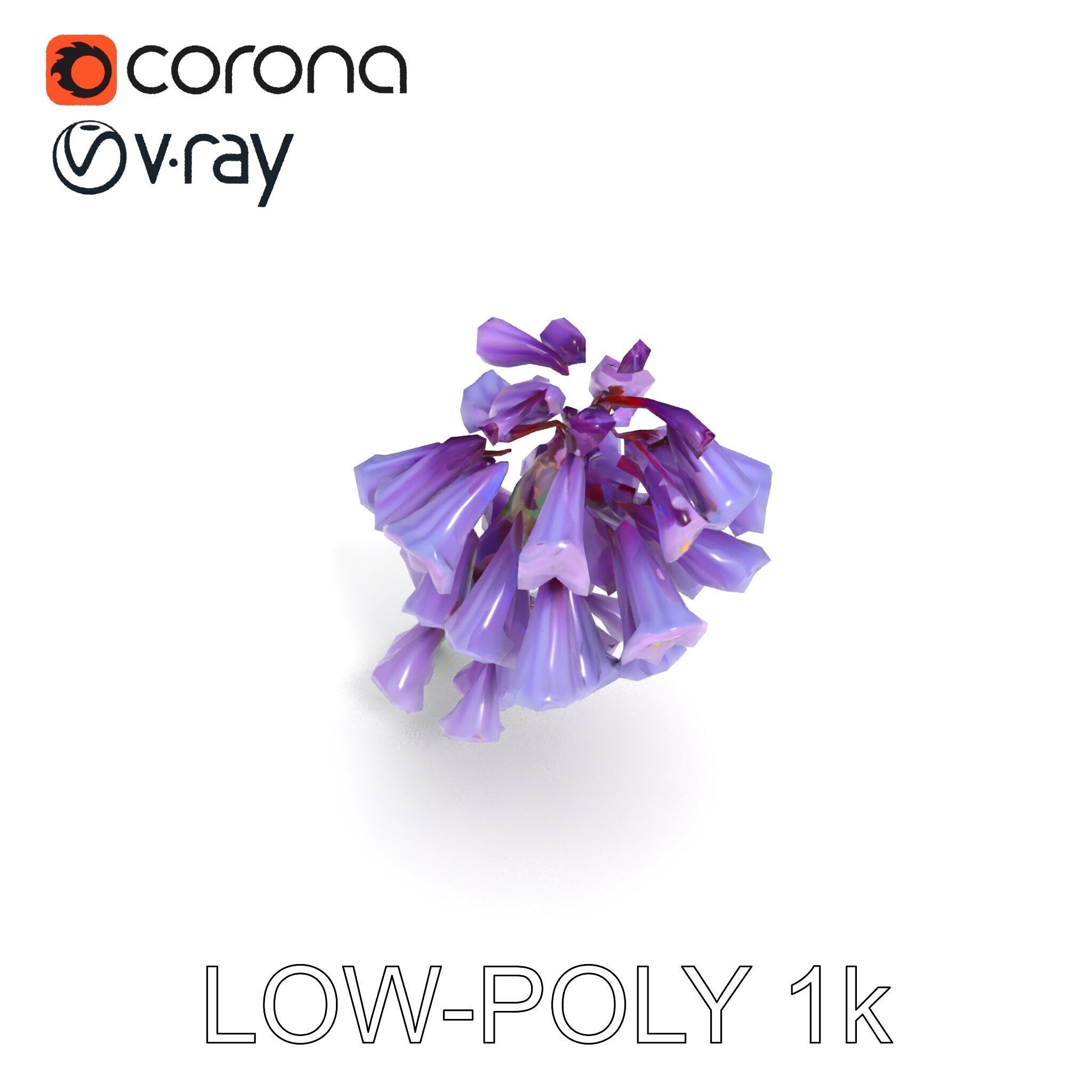 Lilac Hyacinth Flower Model Pack Low-poly 3D model_35