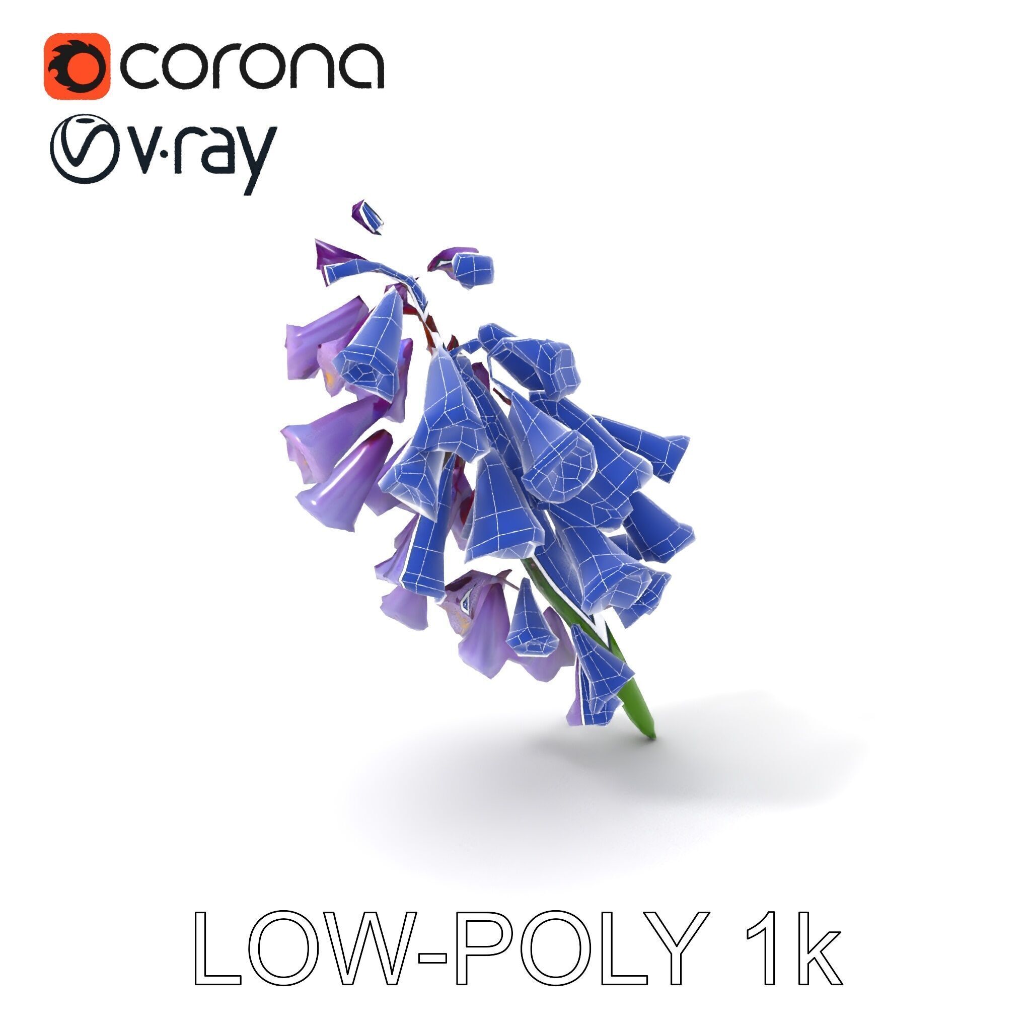 Lilac Hyacinth Flower Model Pack Low-poly 3D model_27