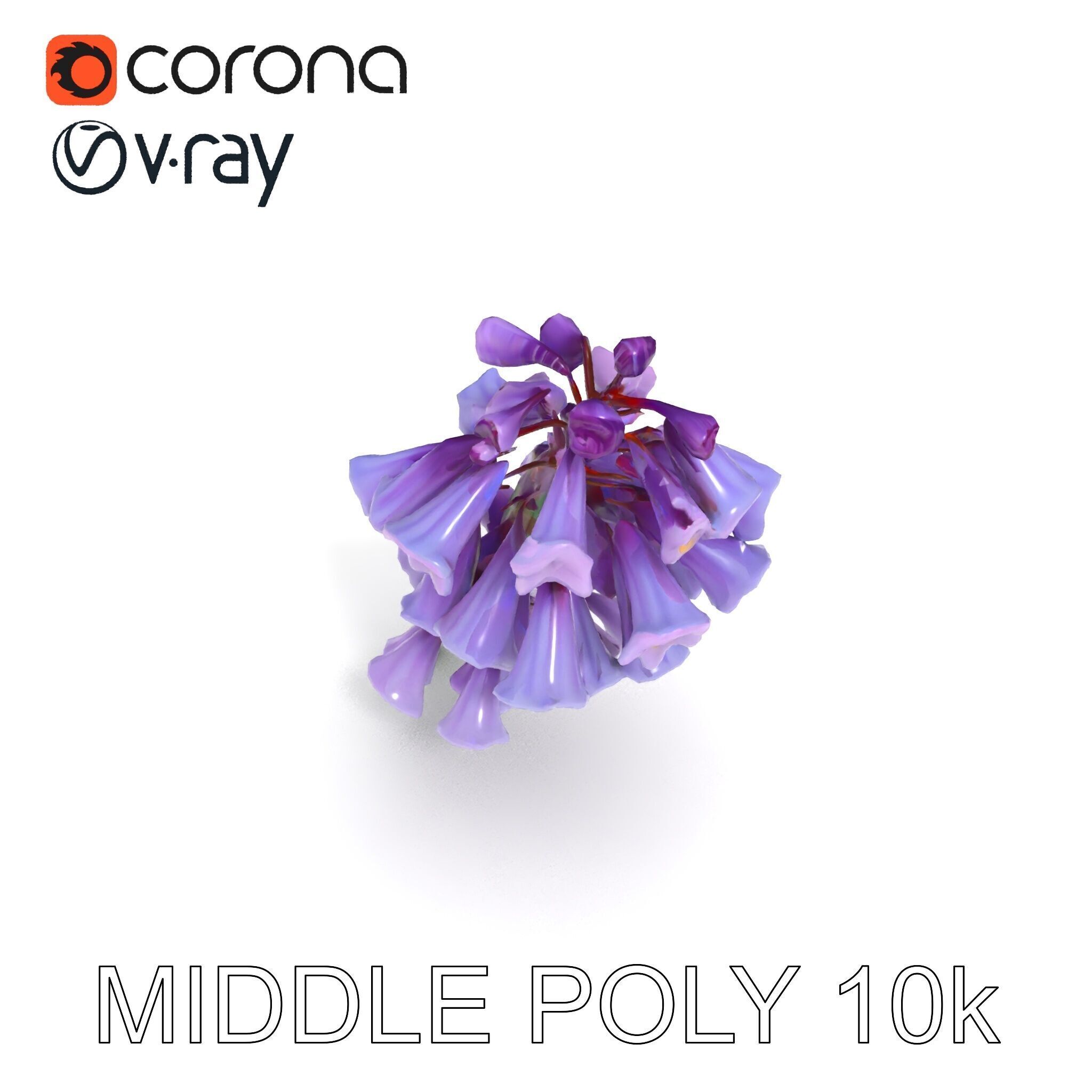 Lilac Hyacinth Flower Model Pack Low-poly 3D model_32