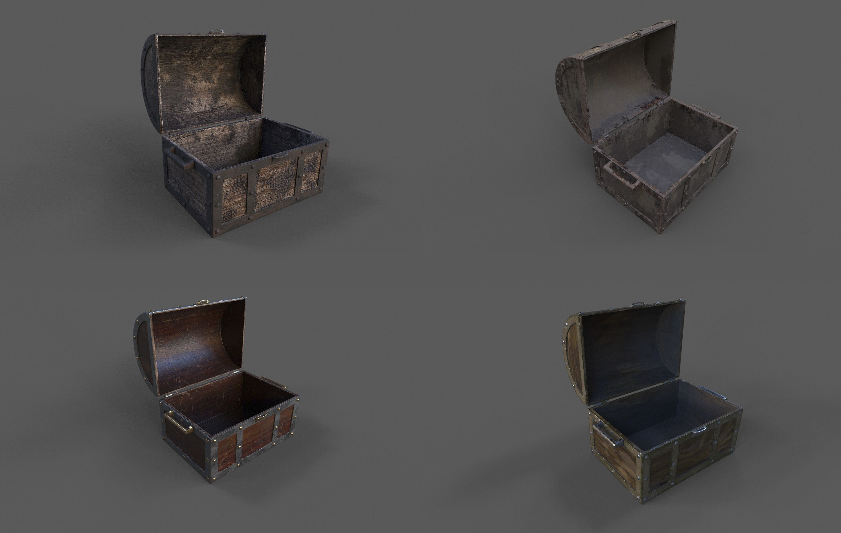 Pack 16 Chest-Storage Box 3D Model Low-poly 3D model_4