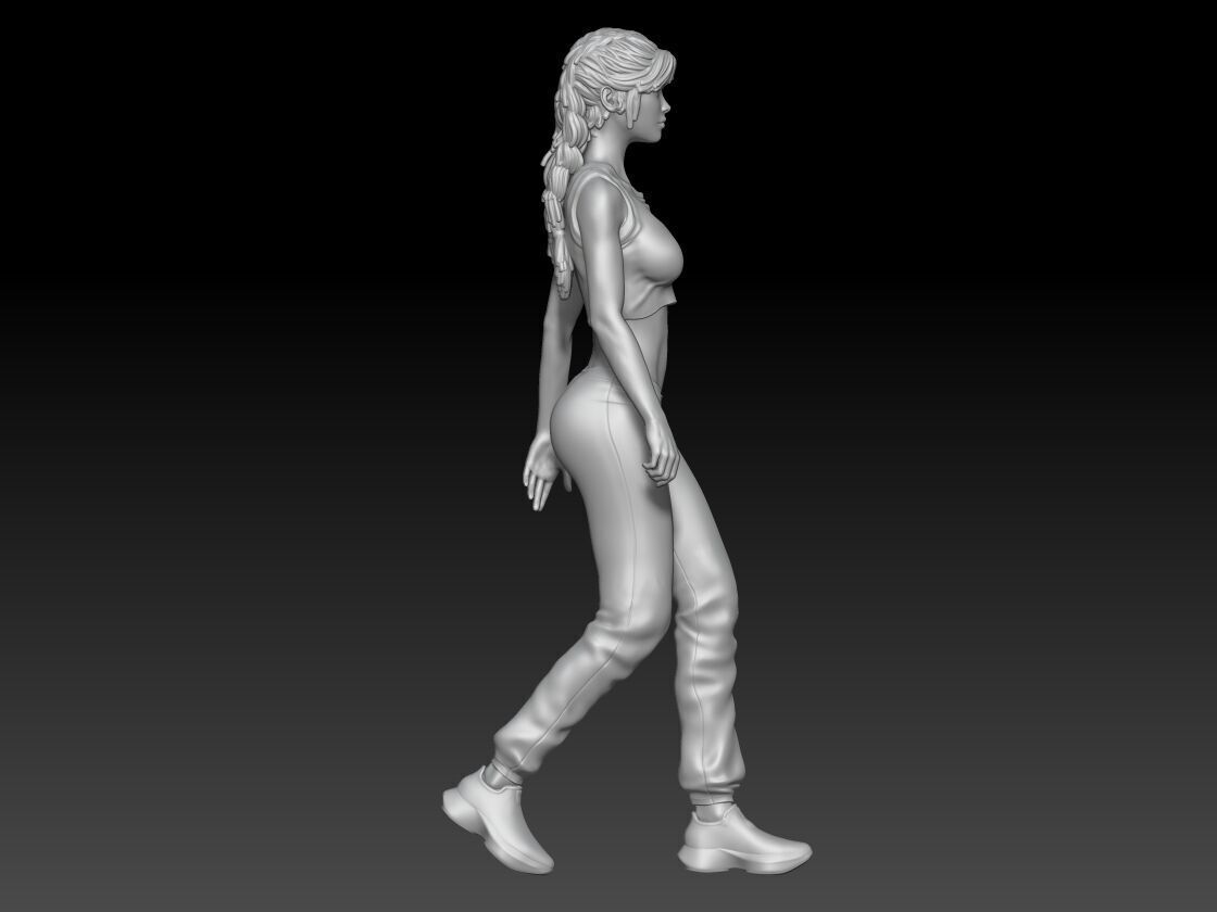 just walking around girl 2 3D print model_3