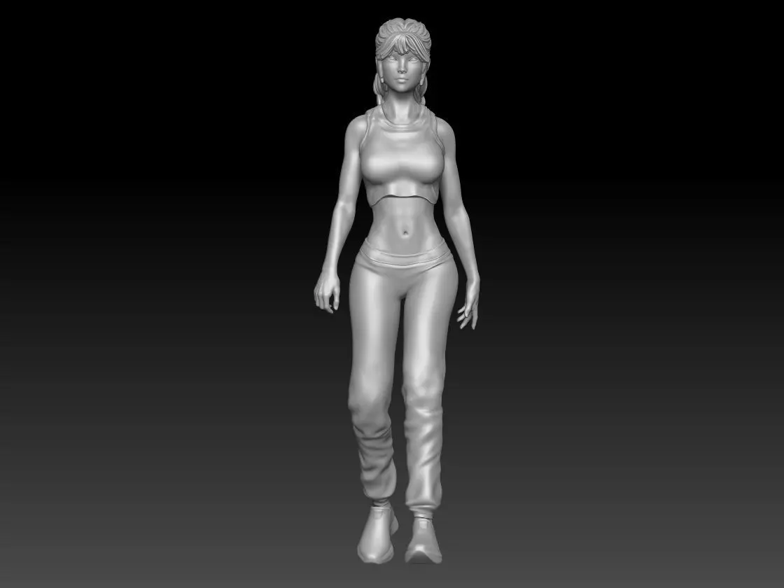 just walking around girl 2 3D print model_0