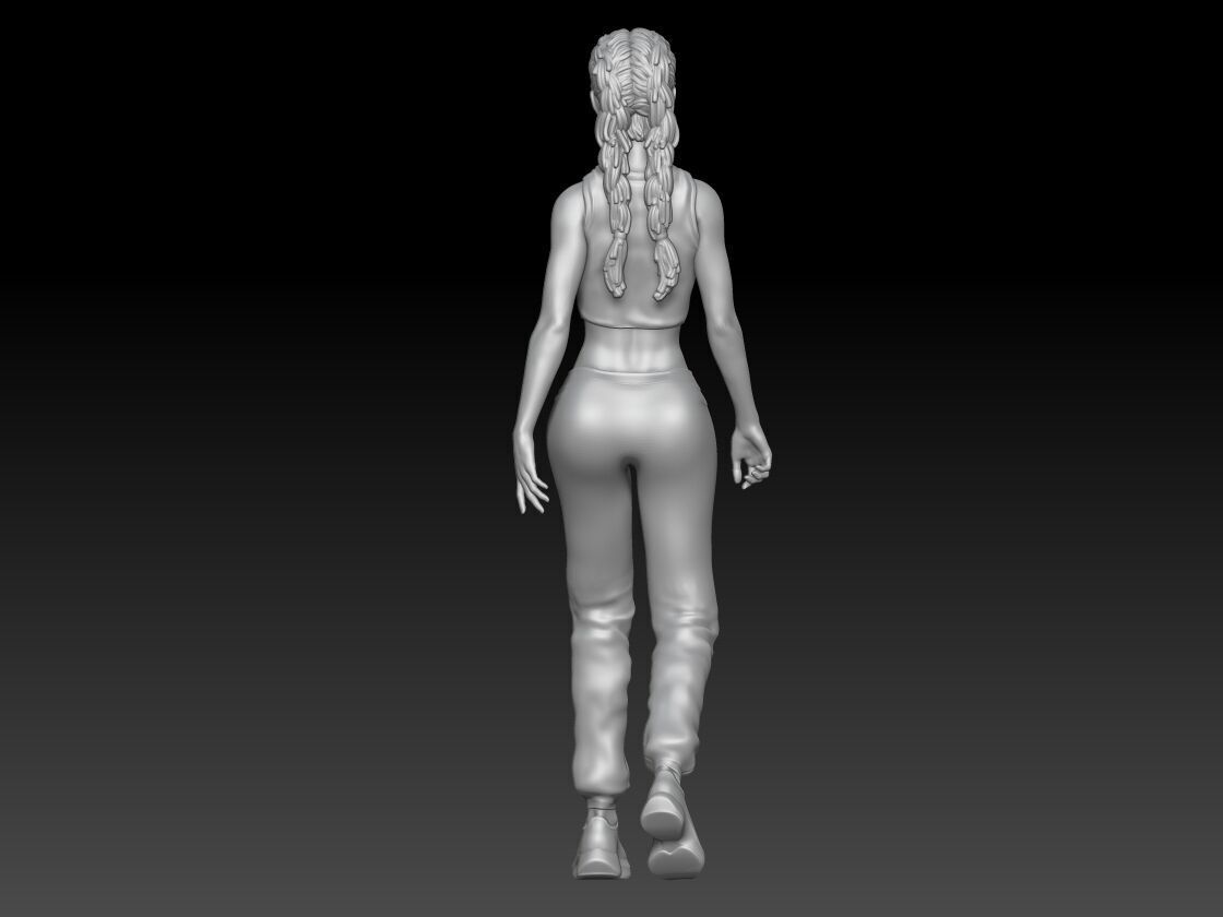 just walking around girl 2 3D print model_2