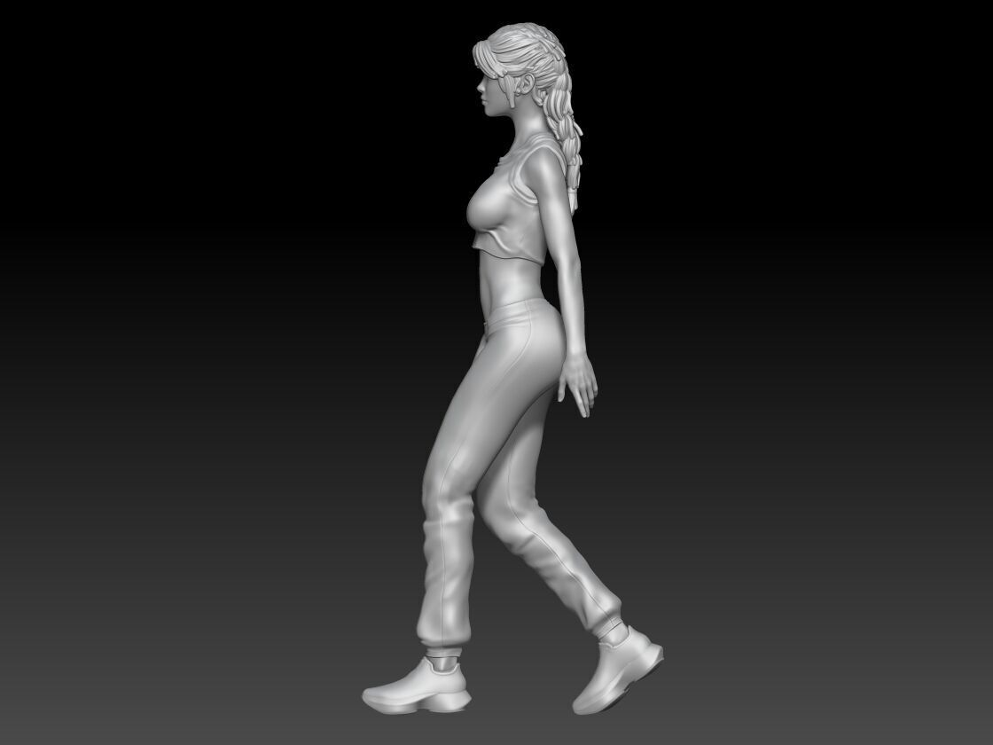 just walking around girl 2 3D print model_1
