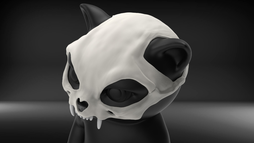 Cat Skull hat STL for 3D print model_2