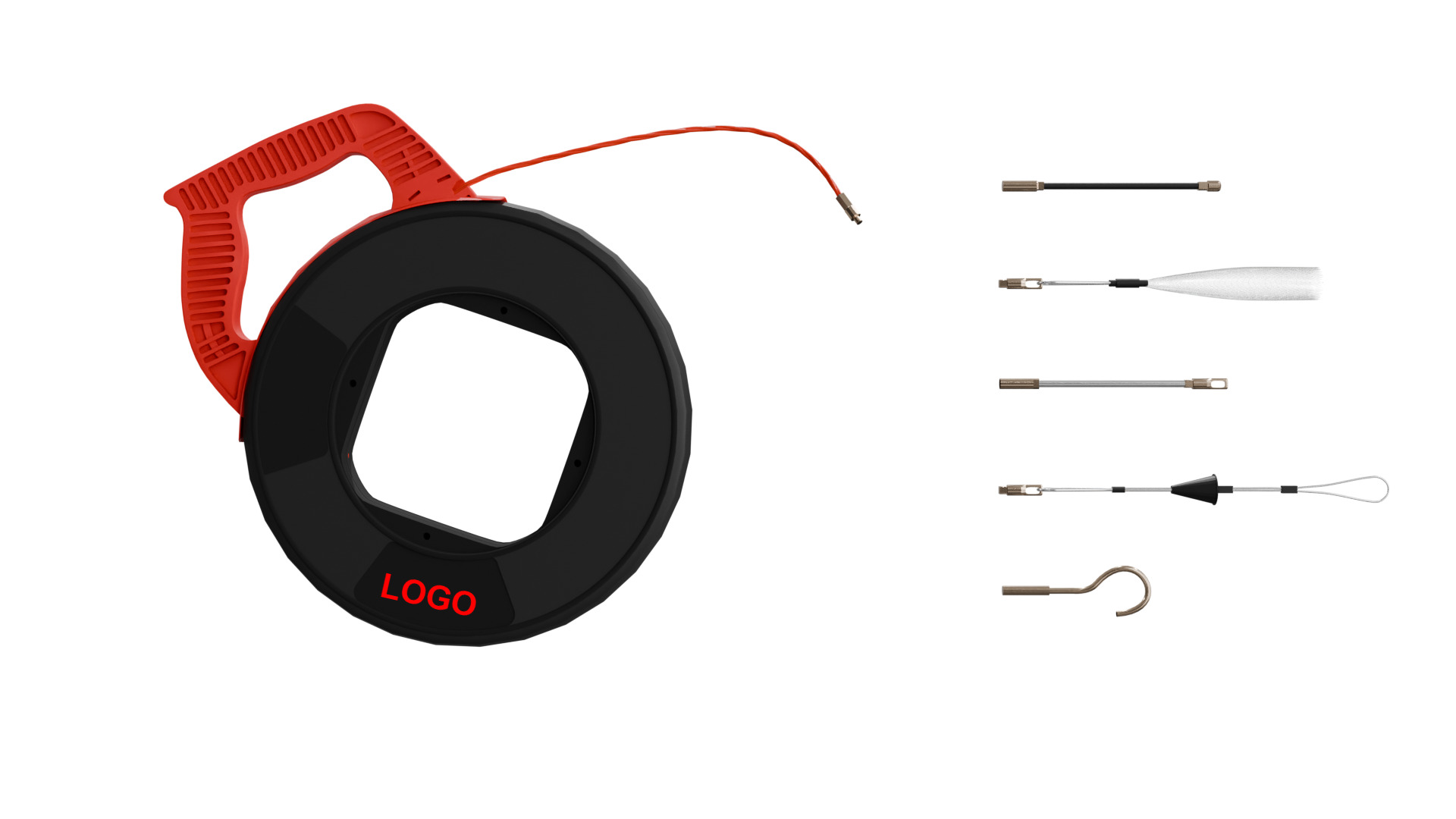 wire puller Cable Pipe puller Line Puller Fish Tape  wire puller Low-poly 3D model_2