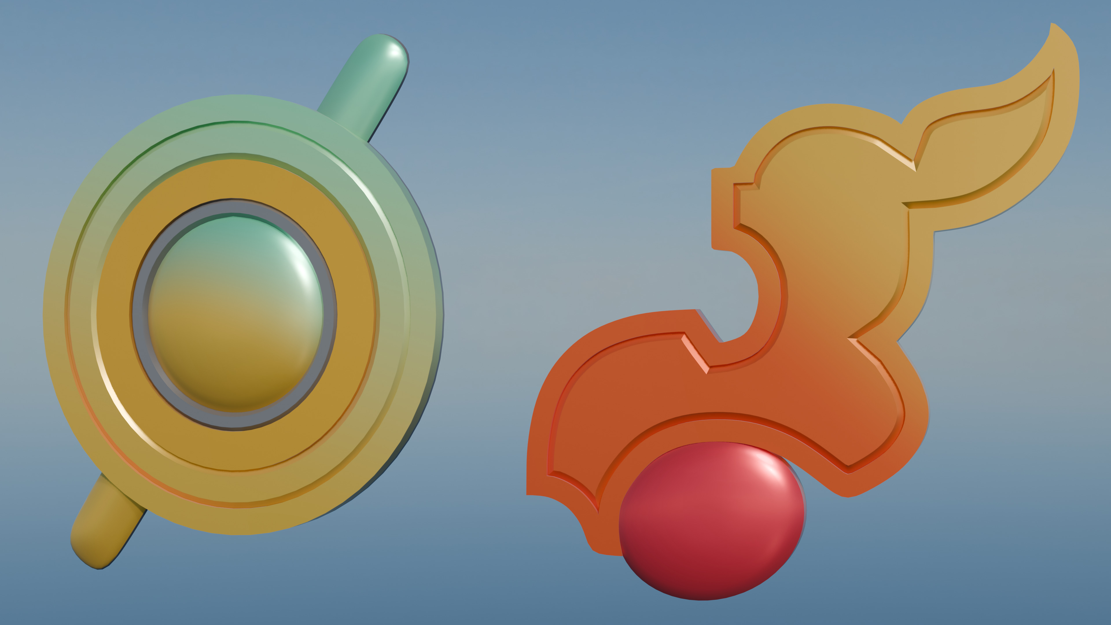 Pokemon Hoenn Gym Badges Low-poly 3D model_7