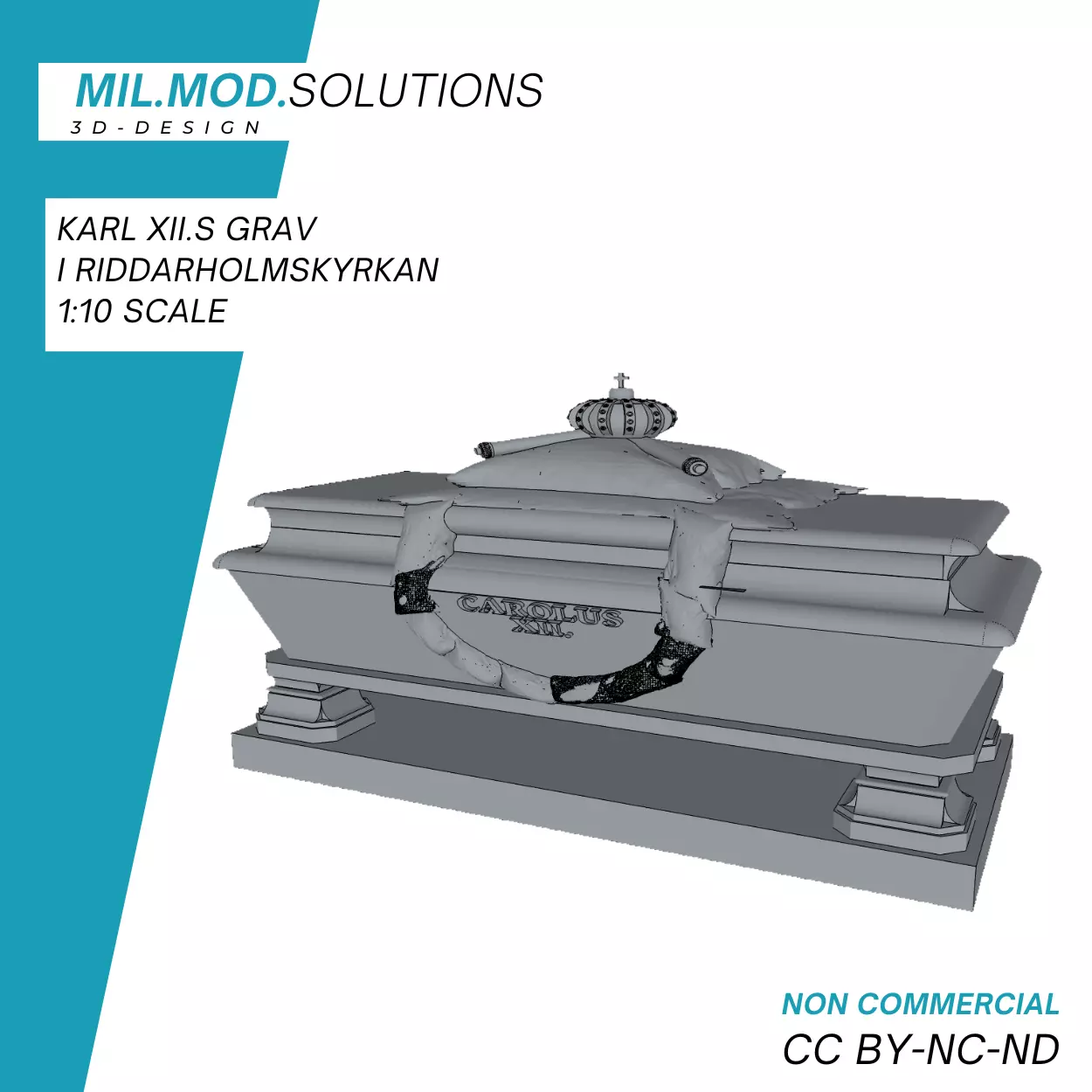 Karl XII grav i Riddarholmskyrkan 3D print model