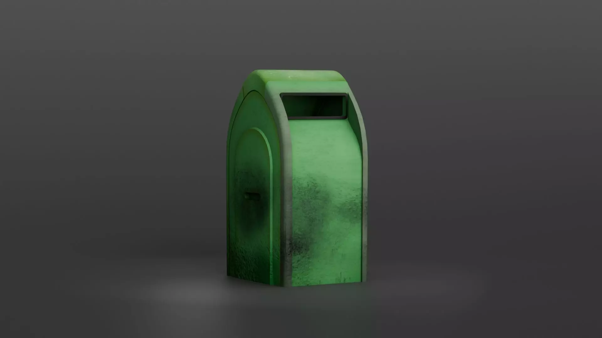 Aged Japanese Trash Can Game Ready PBR Model Low-poly 3D model_0