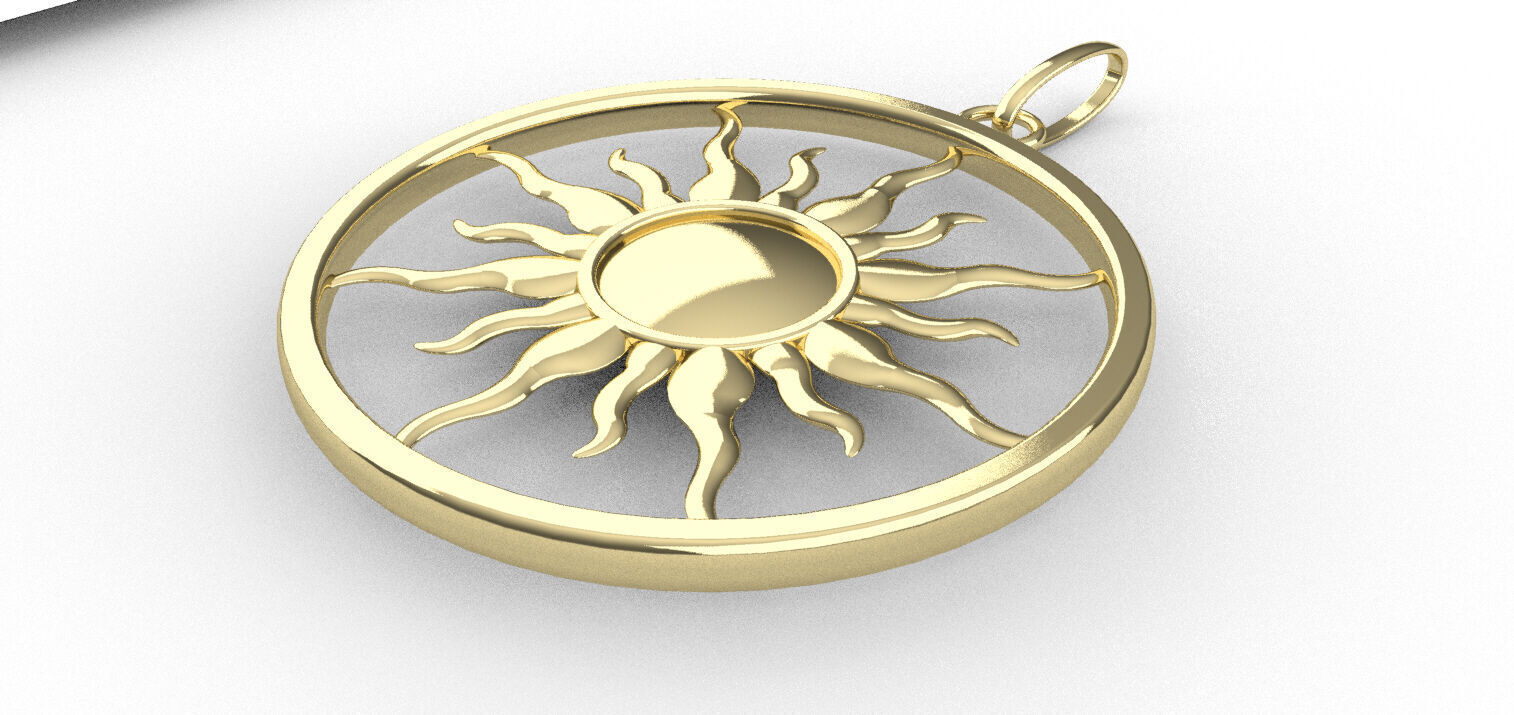Sun pendant 3D print model_5