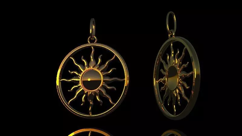 Sun pendant 3D print model_0