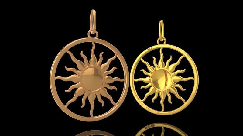 Sun pendant 3D print model_9