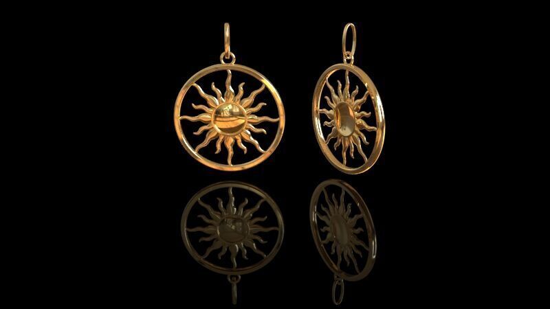 Sun pendant 3D print model_4