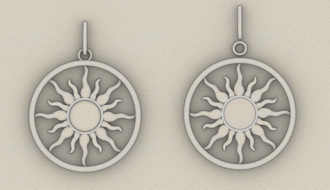 Sun pendant 3D print model_8