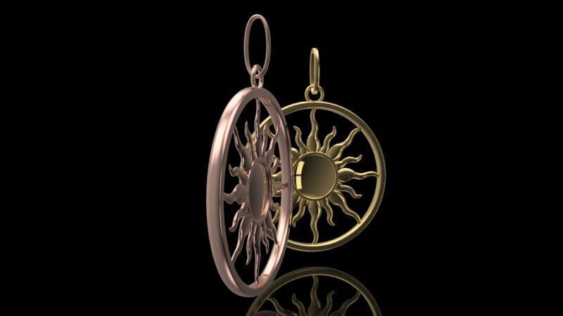 Sun pendant 3D print model_6