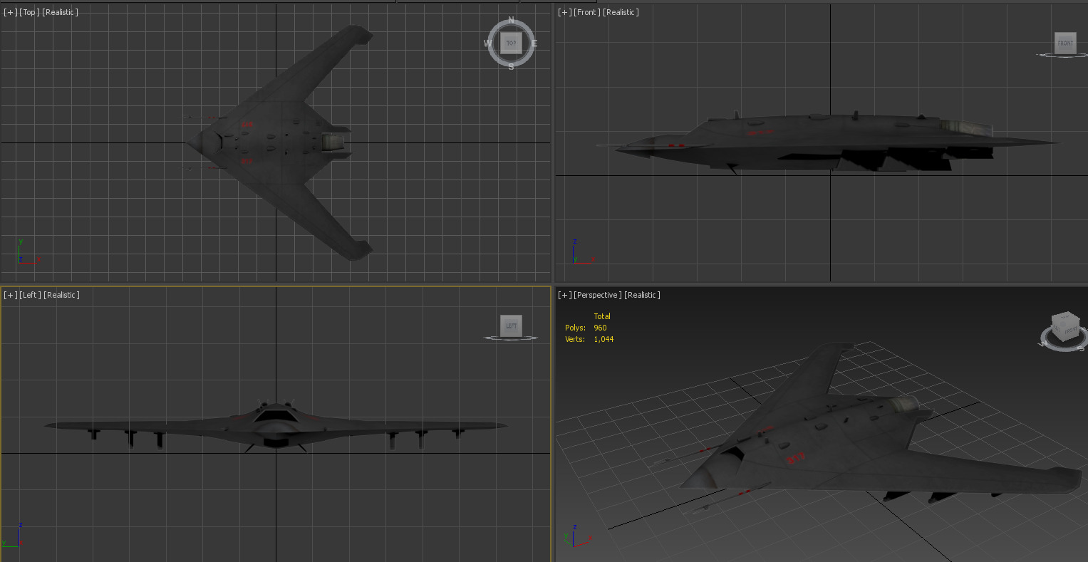 Sukhoi S-70 Low-poly 3D model_10