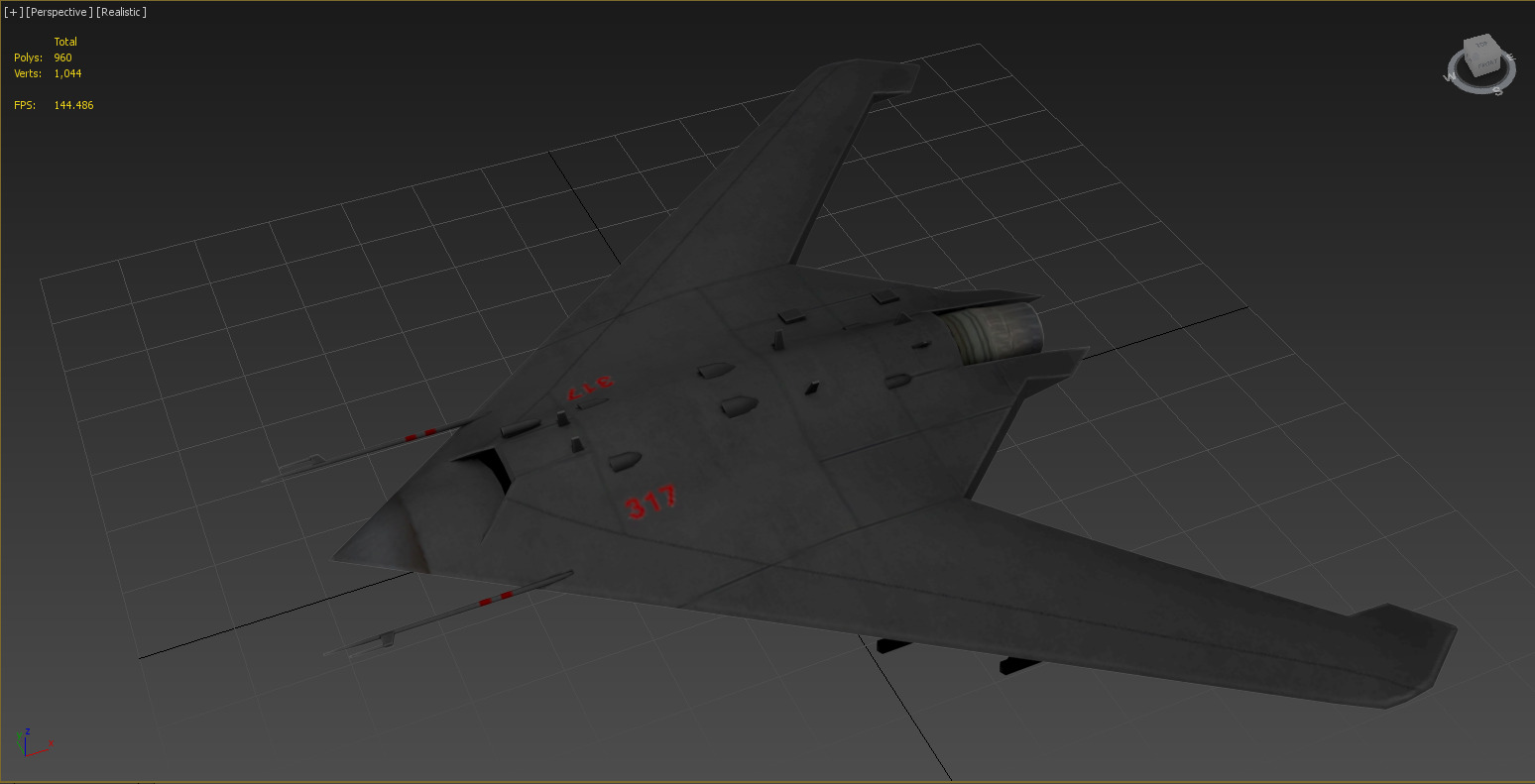 Sukhoi S-70 Low-poly 3D model_9