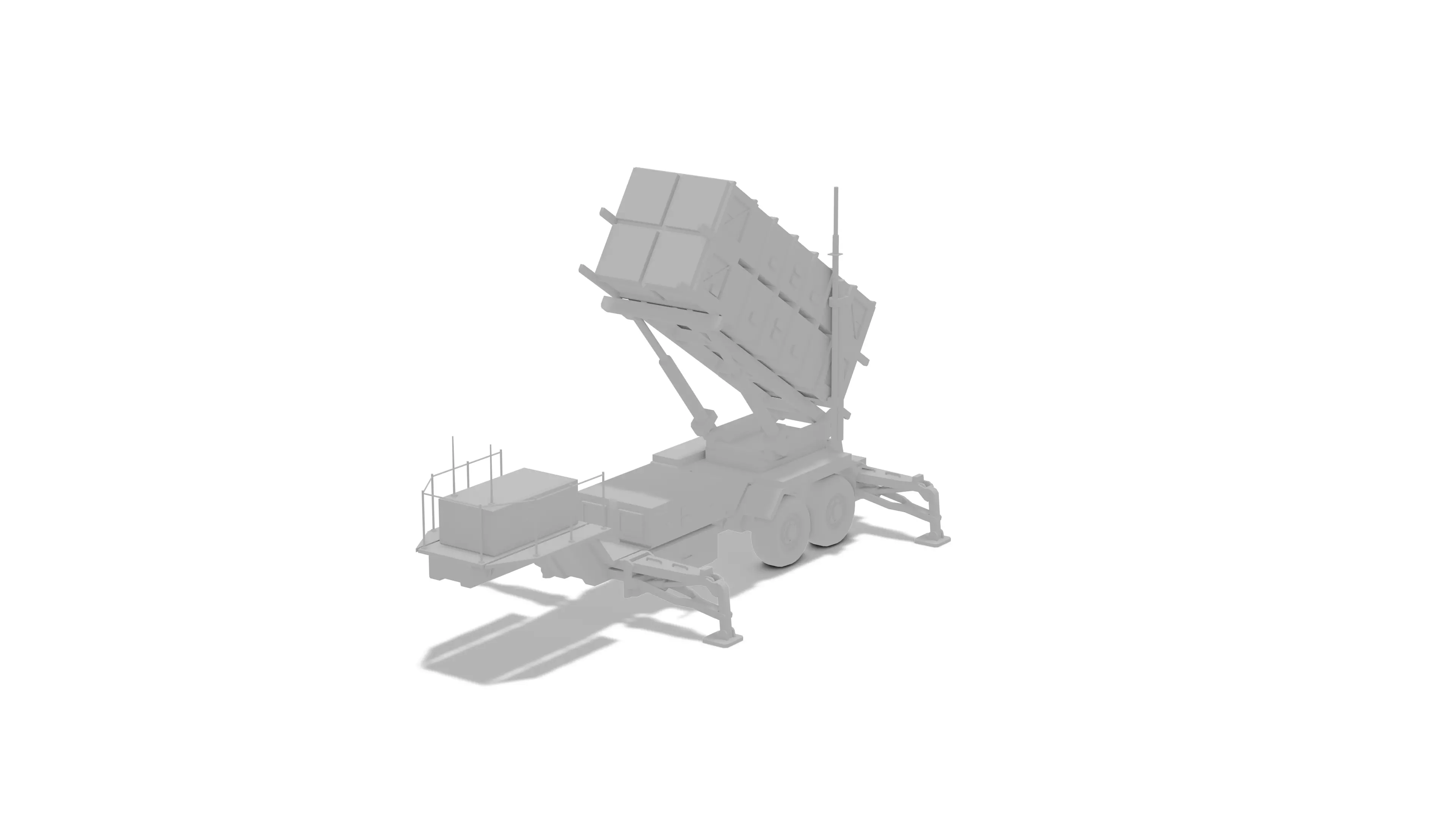 Medium Poly Patriot System Without Textures Free 3D model