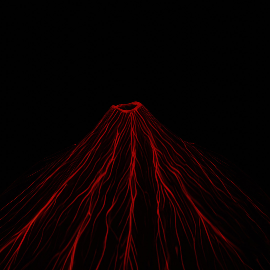 Electric Volcano Mountain Stylized Texture  3D model_2