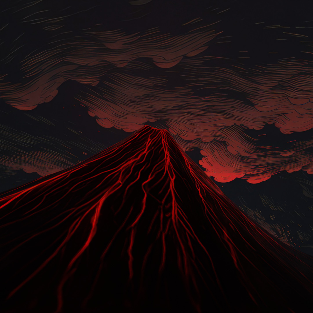 Electric Volcano Mountain Stylized Texture  3D model_1