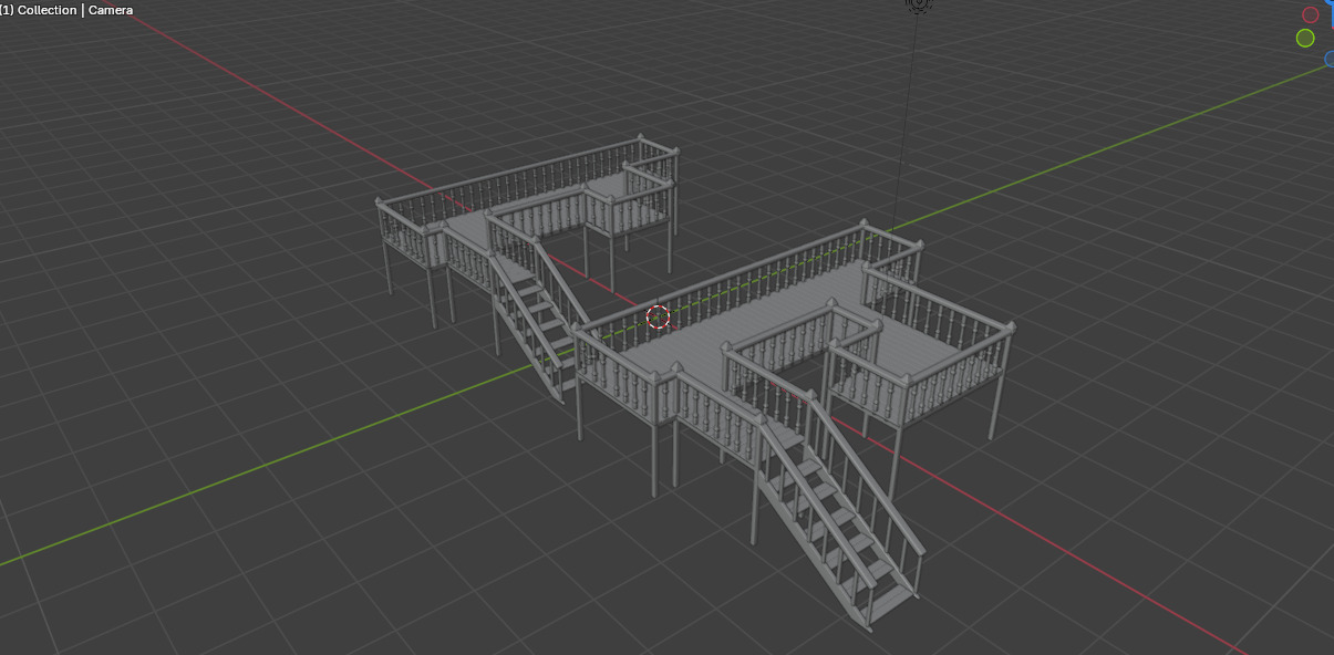 Multi wooden Deck  3D model_15