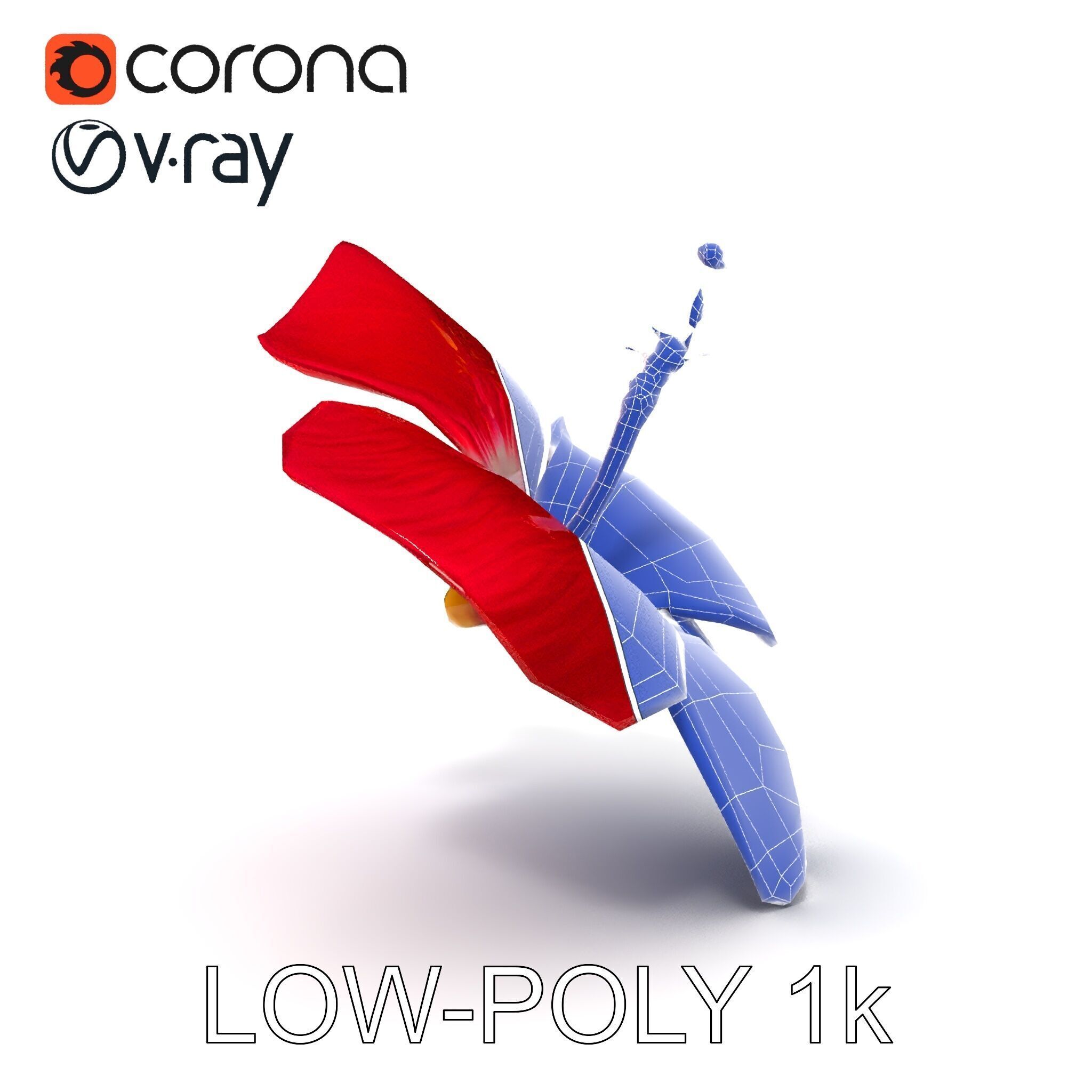 Realistic Hibiscus Flower D Model Pack Low-poly 3D model_20