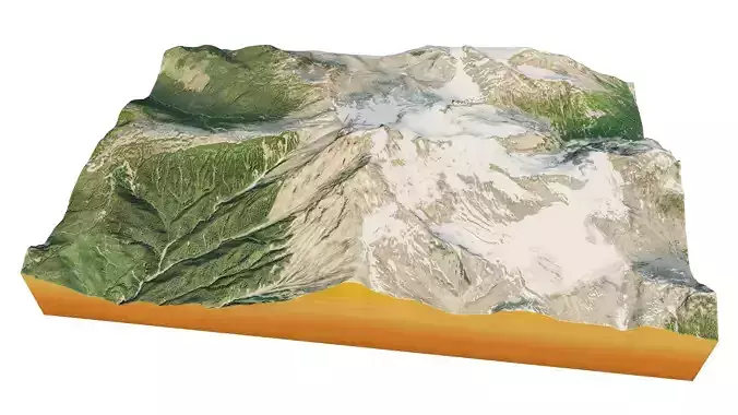 Mount Garibaldi 3d model terrain Low-poly 3D model