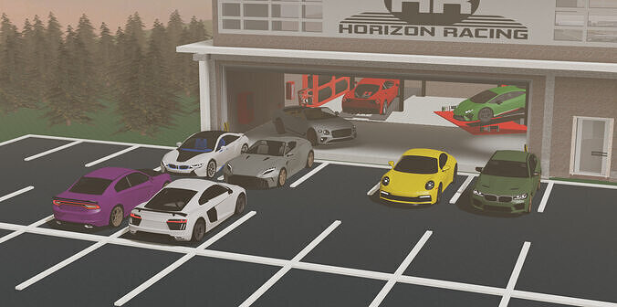 Sport Car Pack  Low-poly 3D model