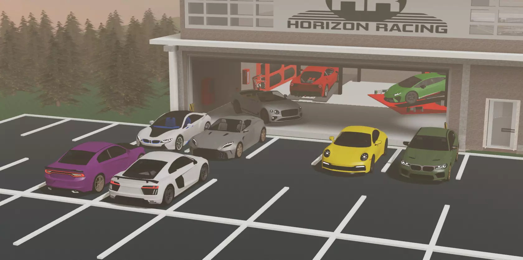 Sport Car Pack Low-poly 3D model