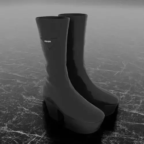 PRADA MID LEATHER BOOTS 3D SHOES