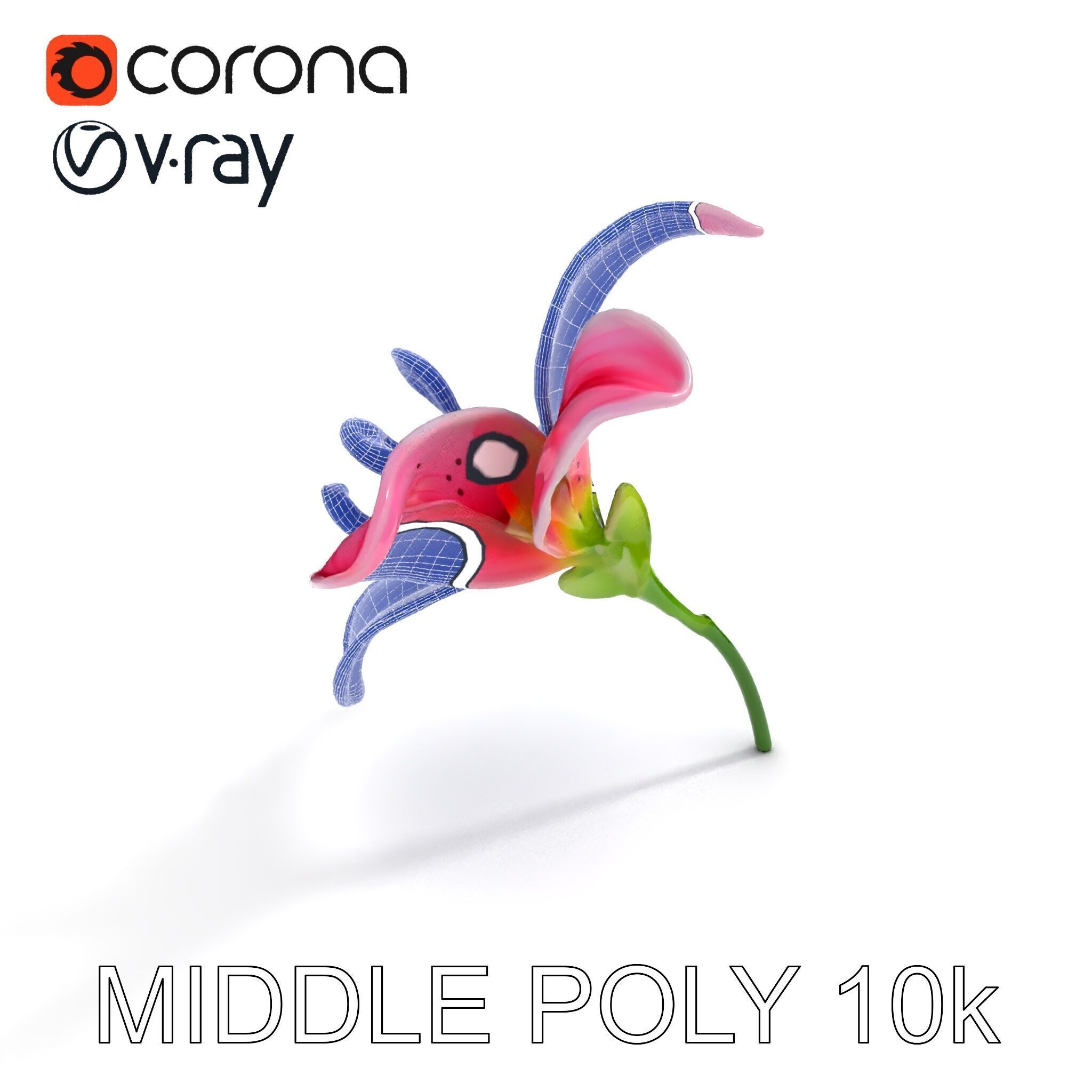 Realistic Pink Lily Flower D Model Pack Low-poly 3D model_9