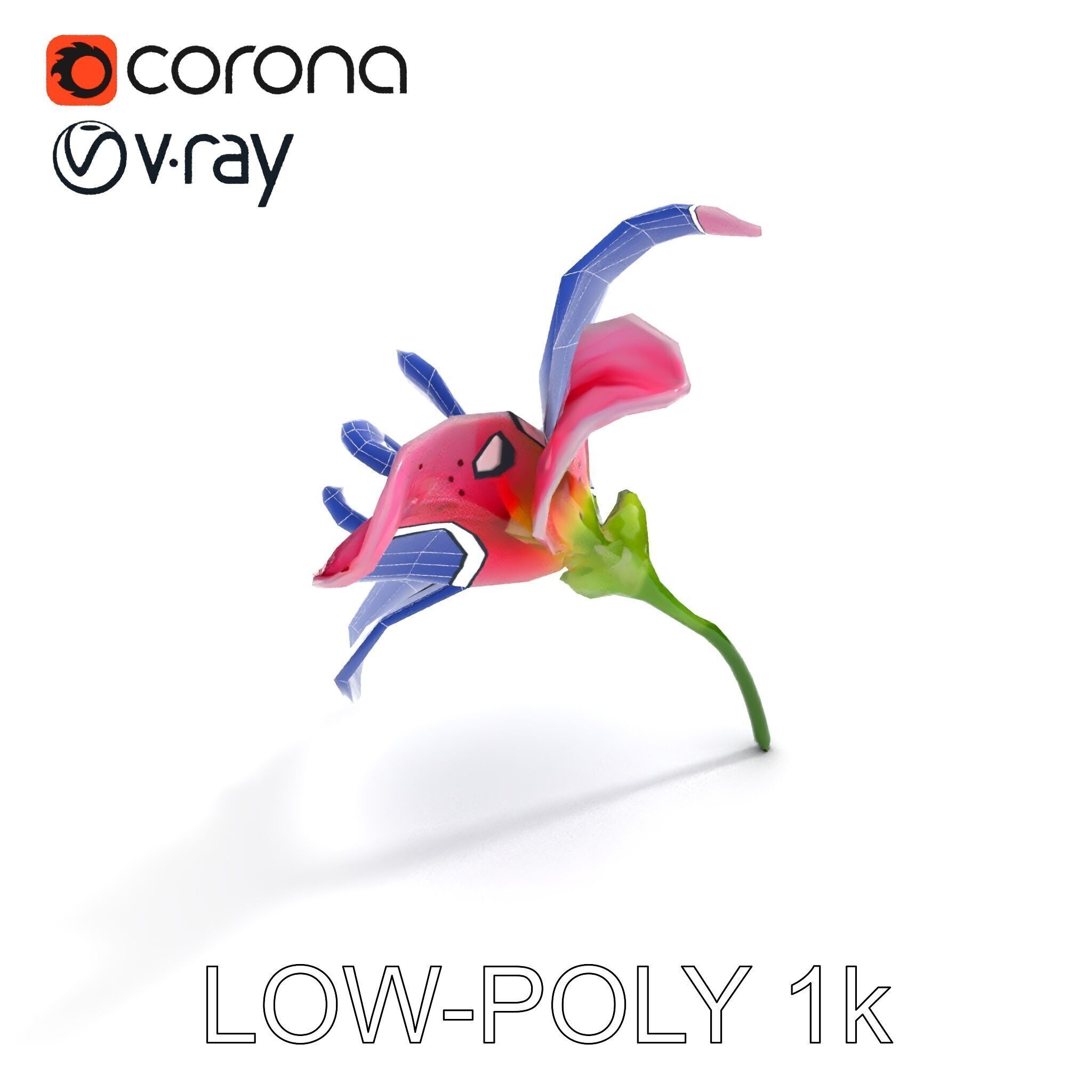 Realistic Pink Lily Flower D Model Pack Low-poly 3D model_18