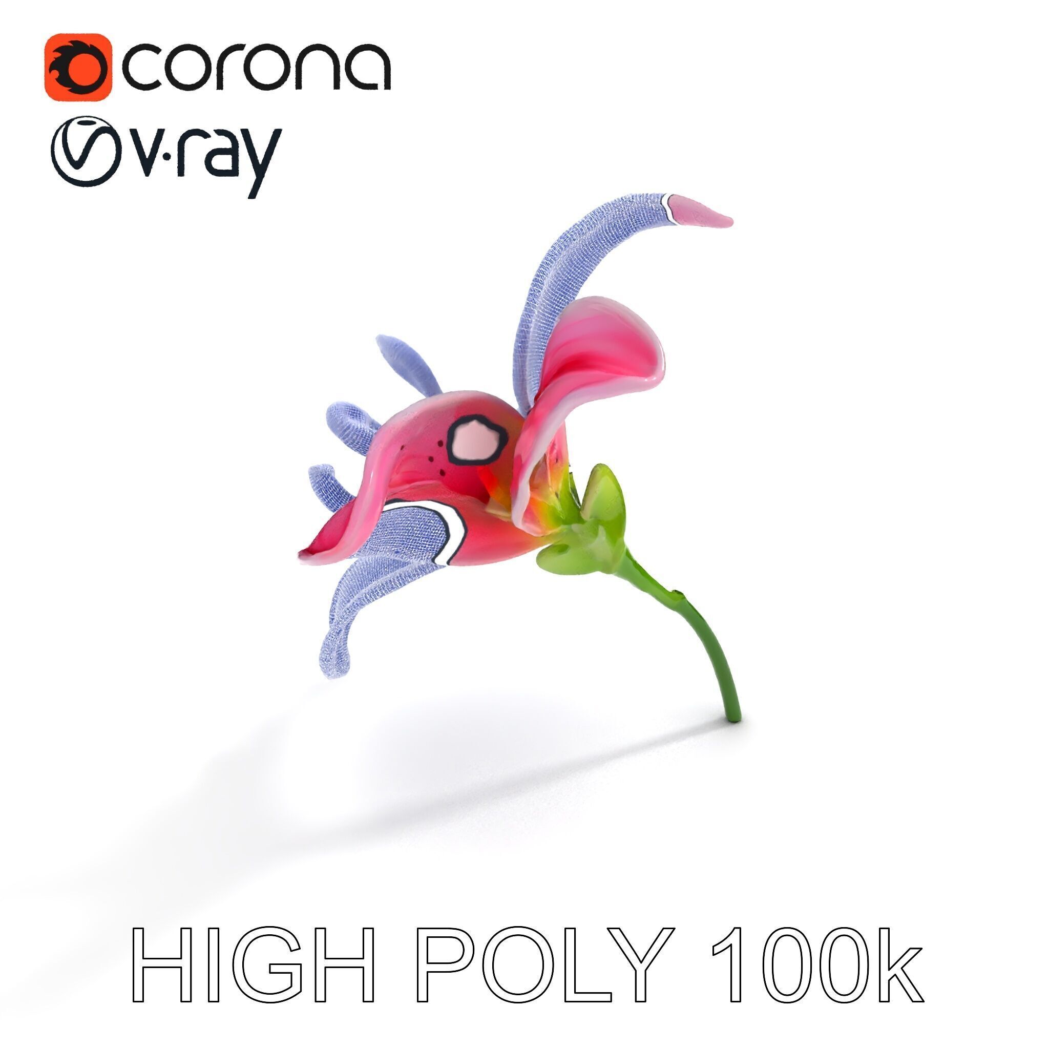 Realistic Pink Lily Flower D Model Pack Low-poly 3D model_35