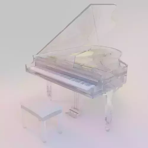 Luxury Transparent Grand Piano 3D Model 3D model