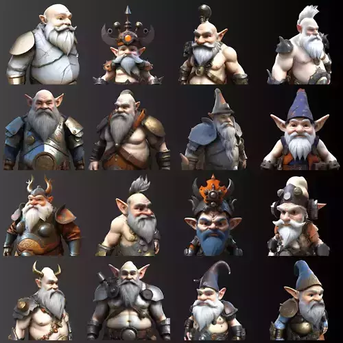 Dwarven Warriors Ultimate Collection - Fantasy Character Models 3D print model