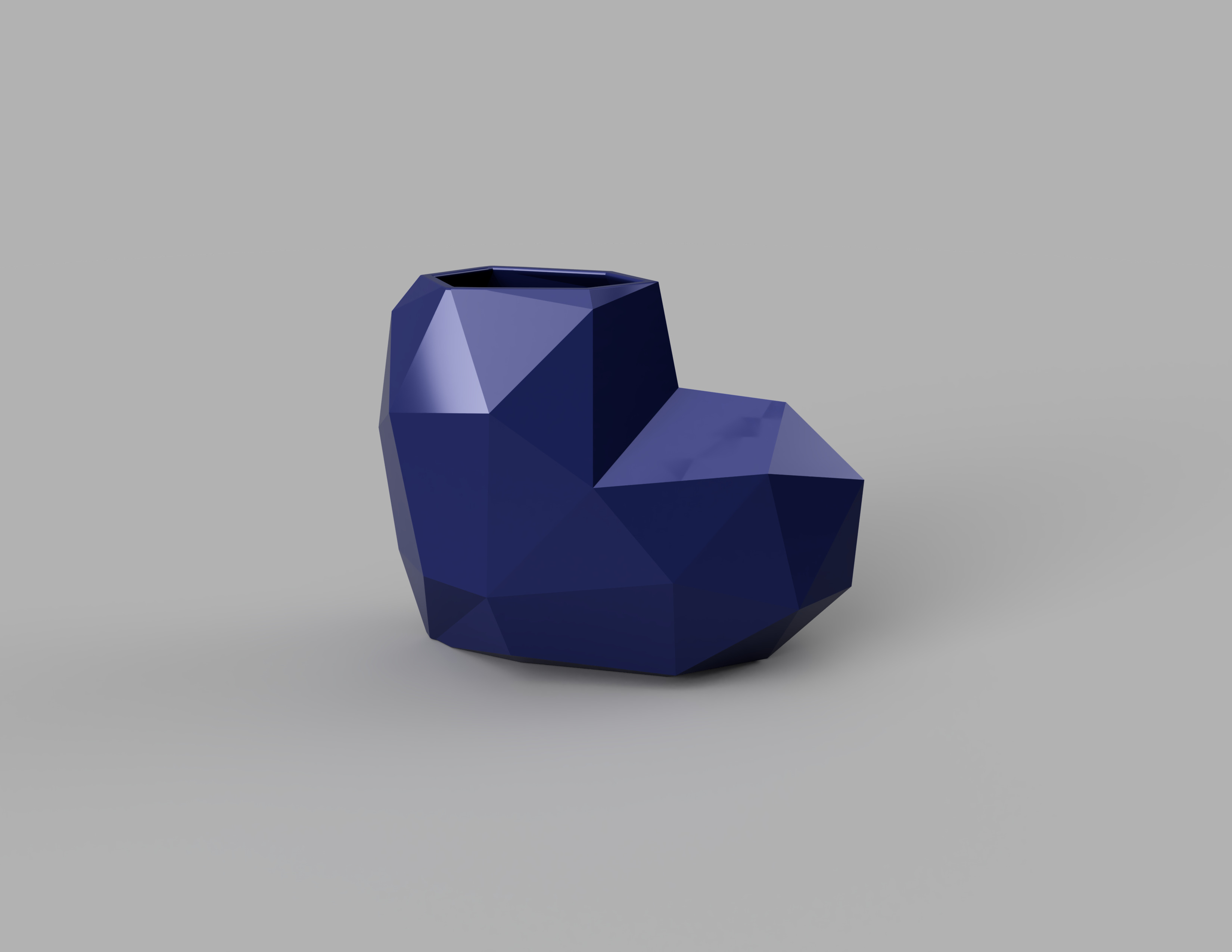 Low Poly Heart-Shaped Vase 3D print model_4