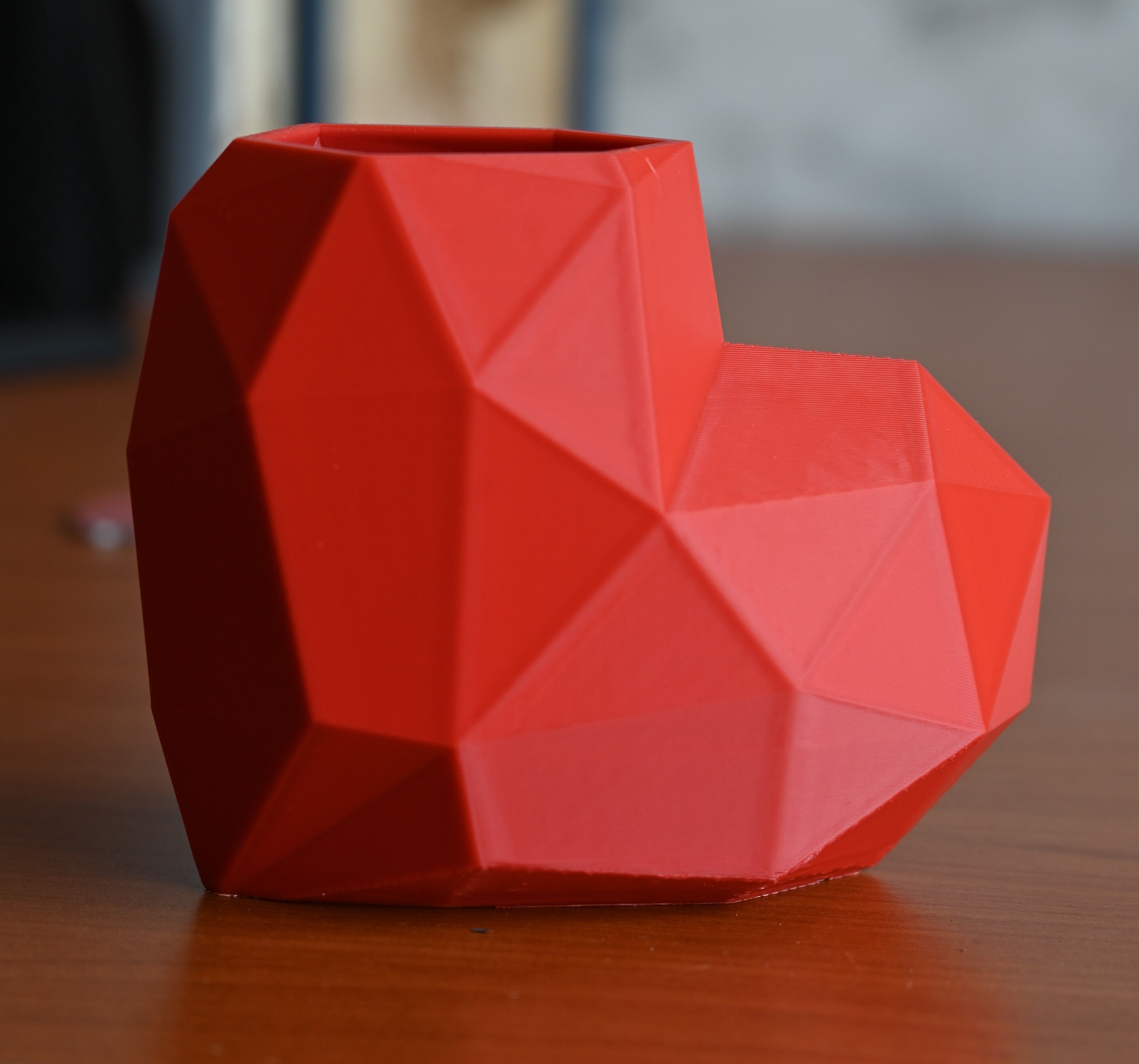 Low Poly Heart-Shaped Vase 3D print model_2