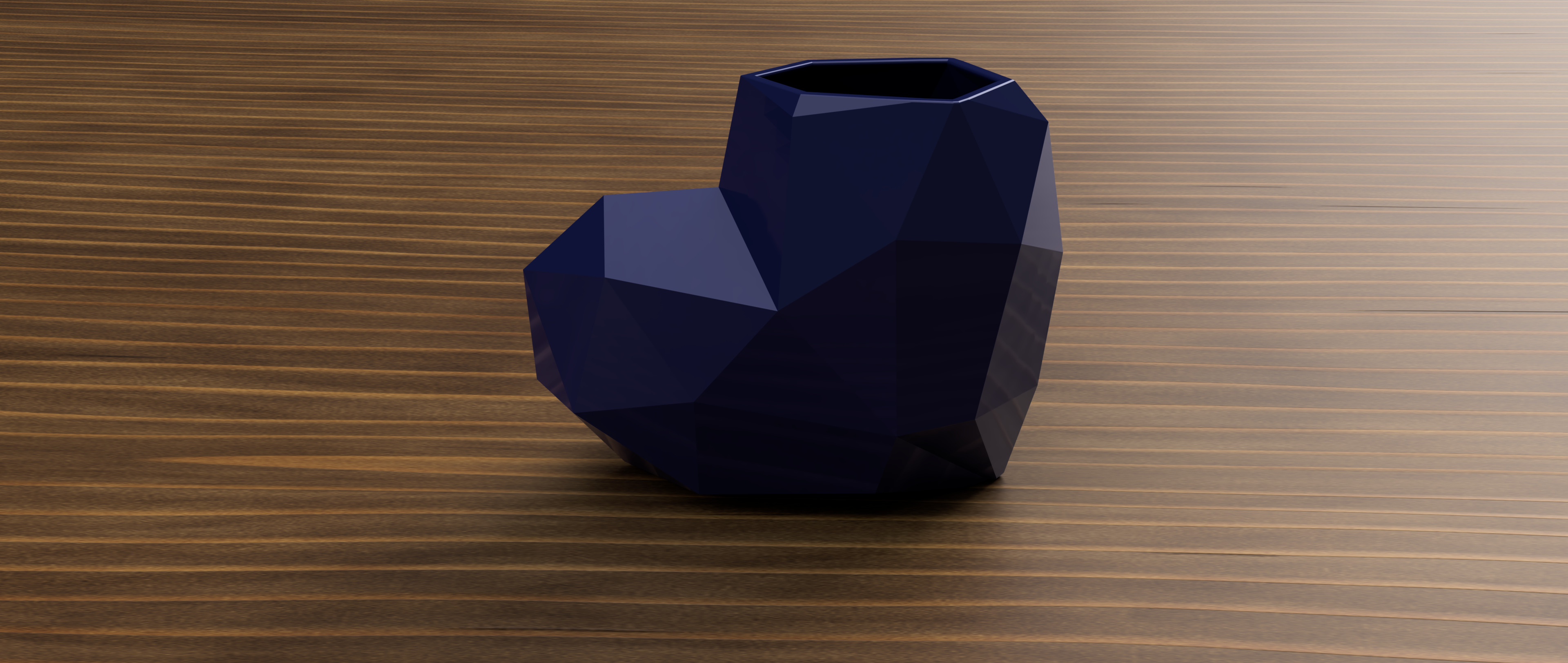 Low Poly Heart-Shaped Vase 3D print model_3