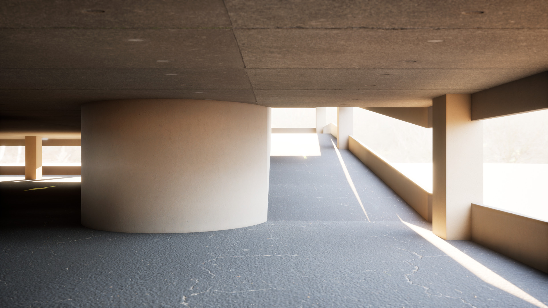 Multi-level parking Low-poly 3D model_3