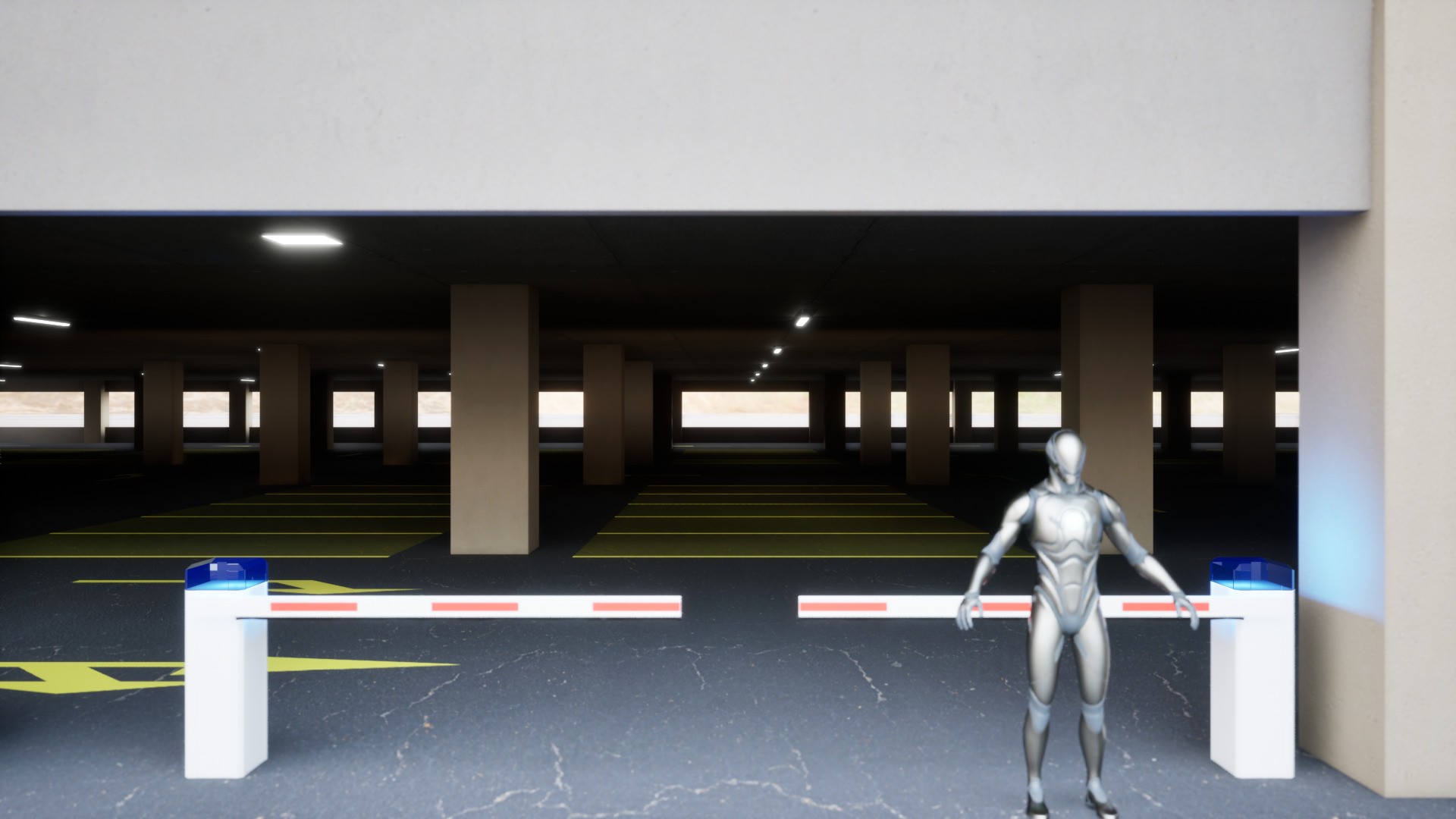 Multi-level parking Low-poly 3D model_4