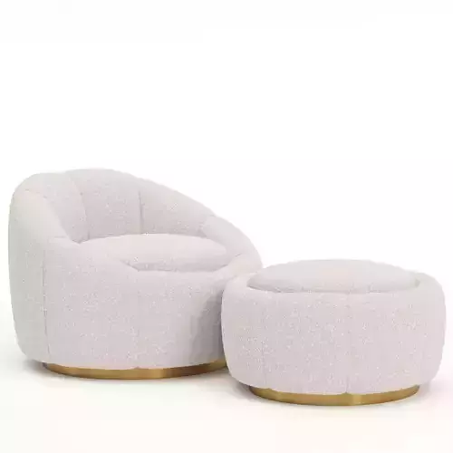 Luxe Haven Swivel Chair with Ottoman