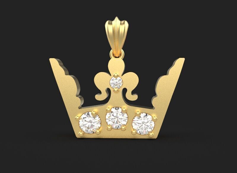 3d printing crown necklace pendant printable 3dmodel 3dm stl  3D print model_12