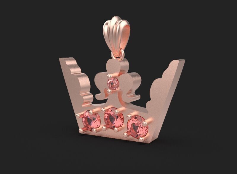 3d printing crown necklace pendant printable 3dmodel 3dm stl  3D print model_25