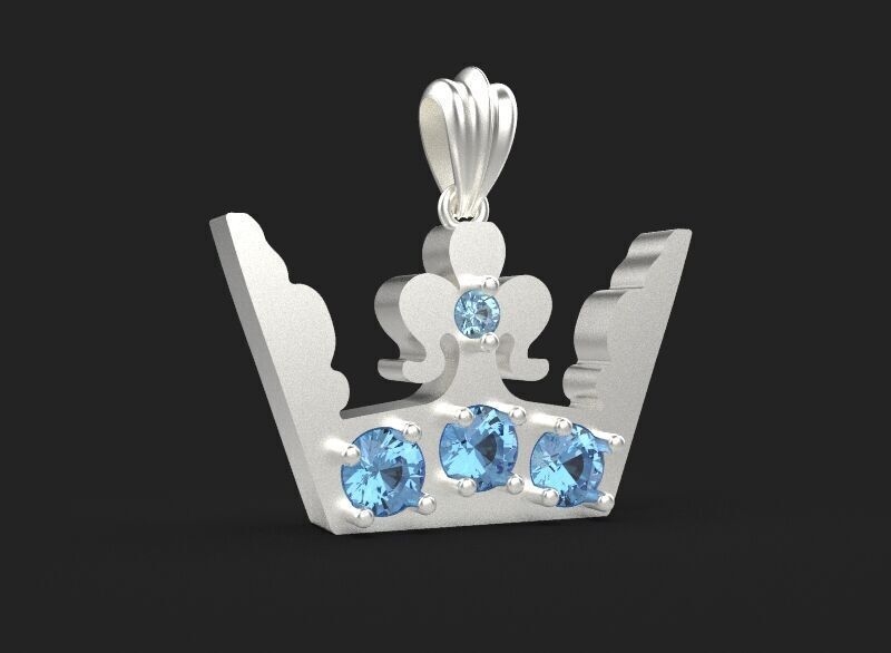 3d printing crown necklace pendant printable 3dmodel 3dm stl  3D print model_22