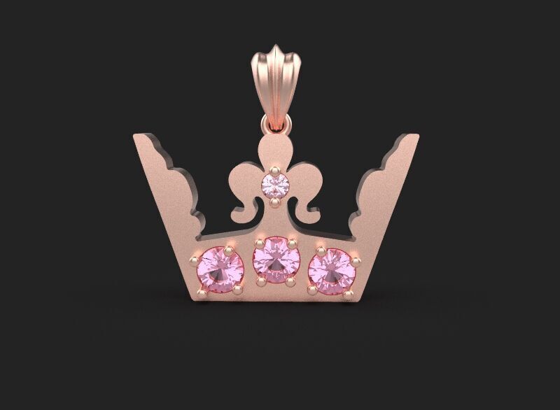 3d printing crown necklace pendant printable 3dmodel 3dm stl  3D print model_26