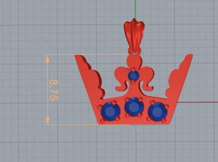 3d printing crown necklace pendant printable 3dmodel 3dm stl  3D print model_7