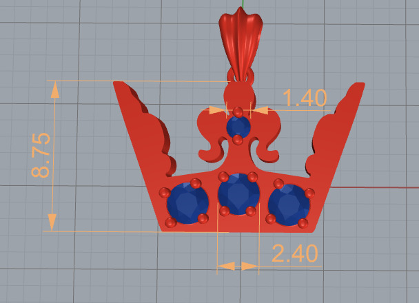 3d printing crown necklace pendant printable 3dmodel 3dm stl  3D print model_4