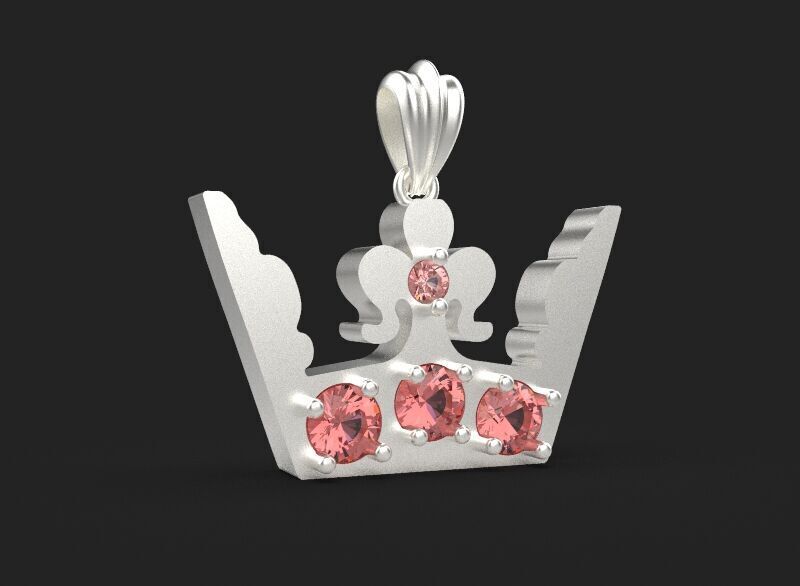 3d printing crown necklace pendant printable 3dmodel 3dm stl  3D print model_24