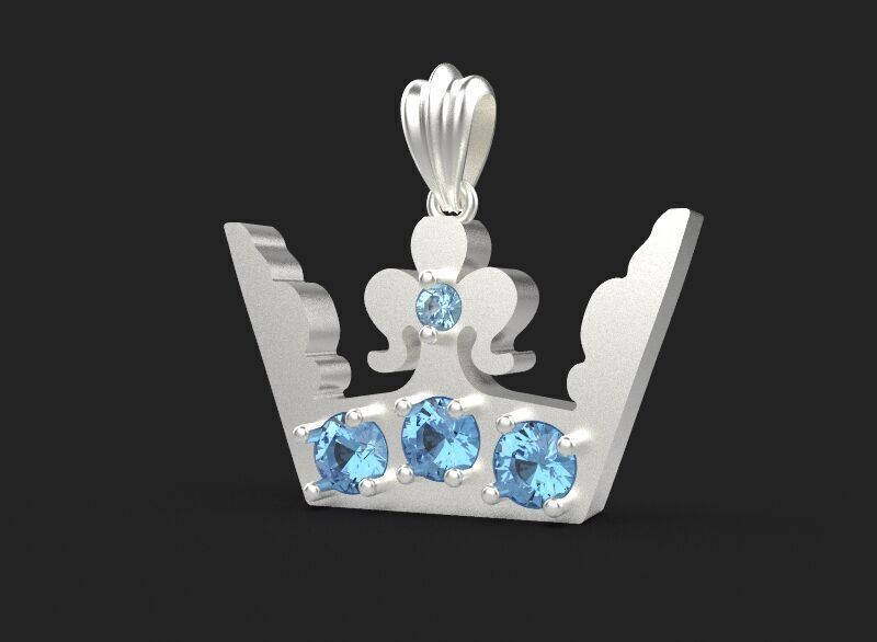 3d printing crown necklace pendant printable 3dmodel 3dm stl  3D print model_16
